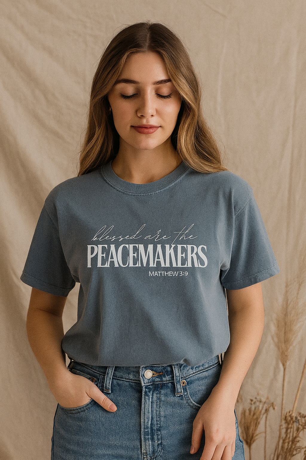 Blessed Are The Peacemakers | Comfort Colors | Denim