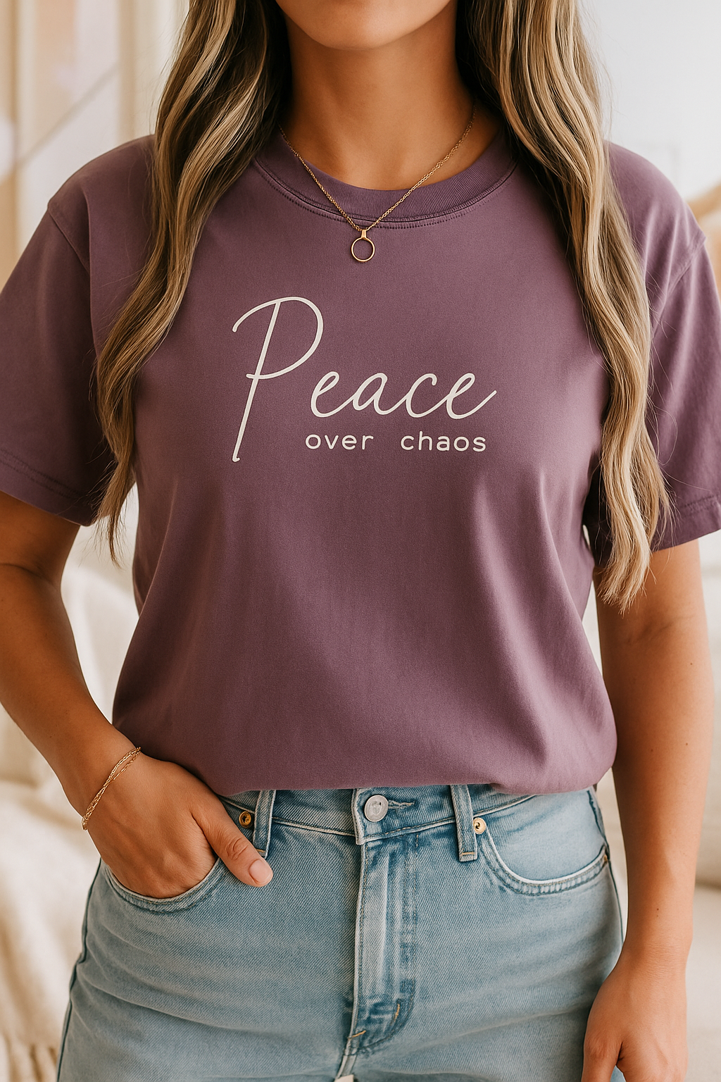 Peace Over Chaos | Comfort Colors Tee | Orchid | Unisex